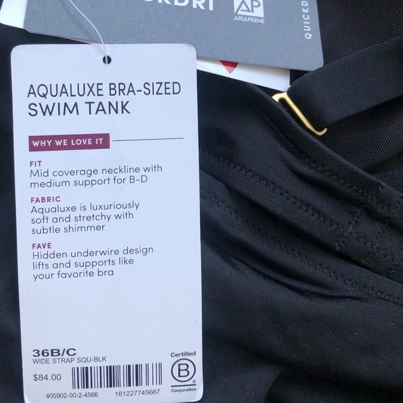 NWT Athleta Aqualuxe Square Neck Bra Cup Tankini - Picture 7 of 11
